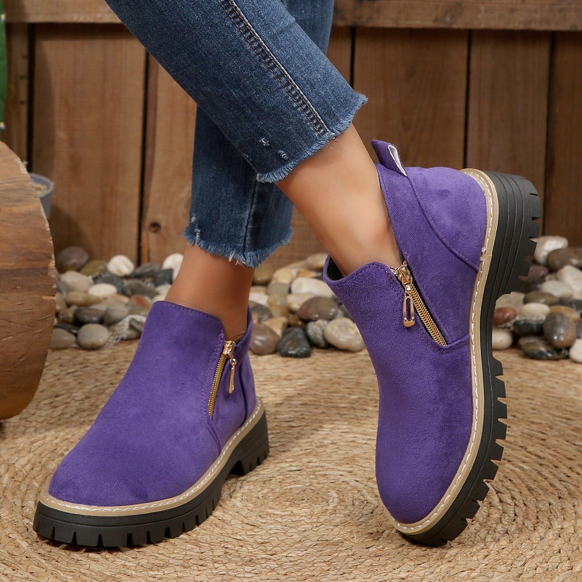 Bottines tendance zippées