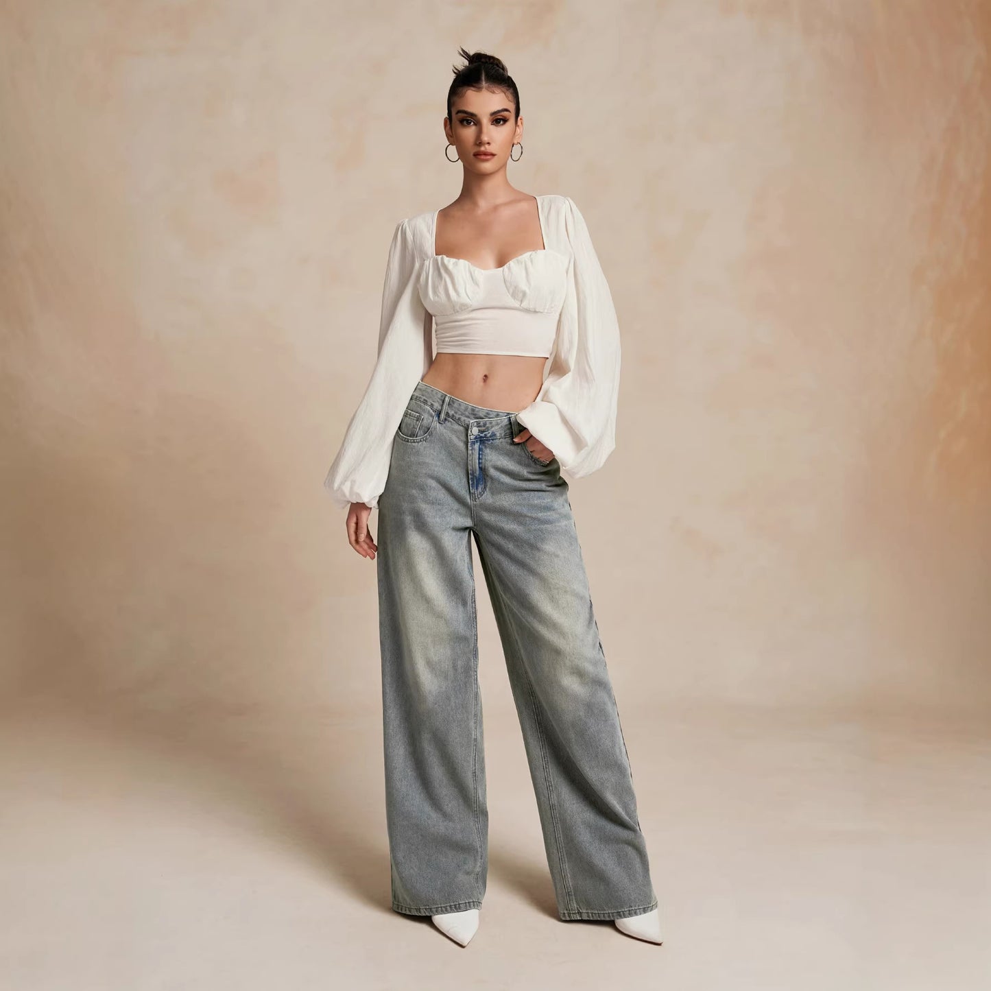 Pantalon ample légèrement évasé style streetwear