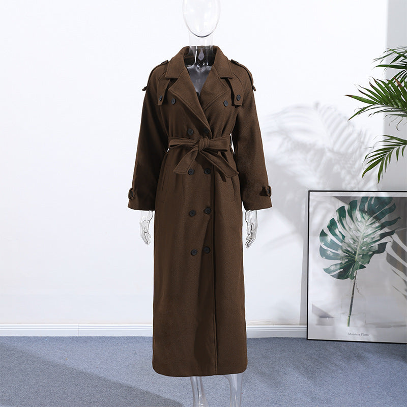 Manteau long élégant en laine – style casual moderne
