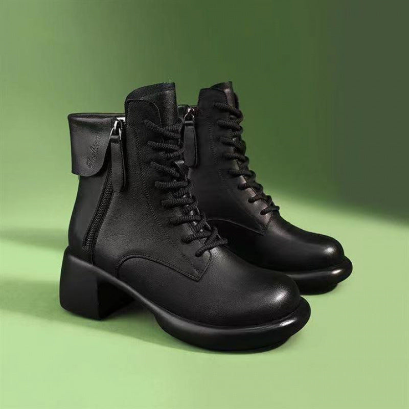 Bottines Vintage à Semelles Épaisses