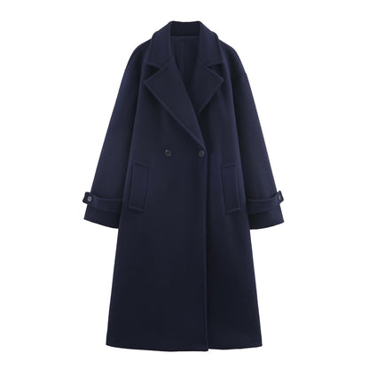 Manteau Long Minimaliste pour Femme – Coupe Ample et Élégante