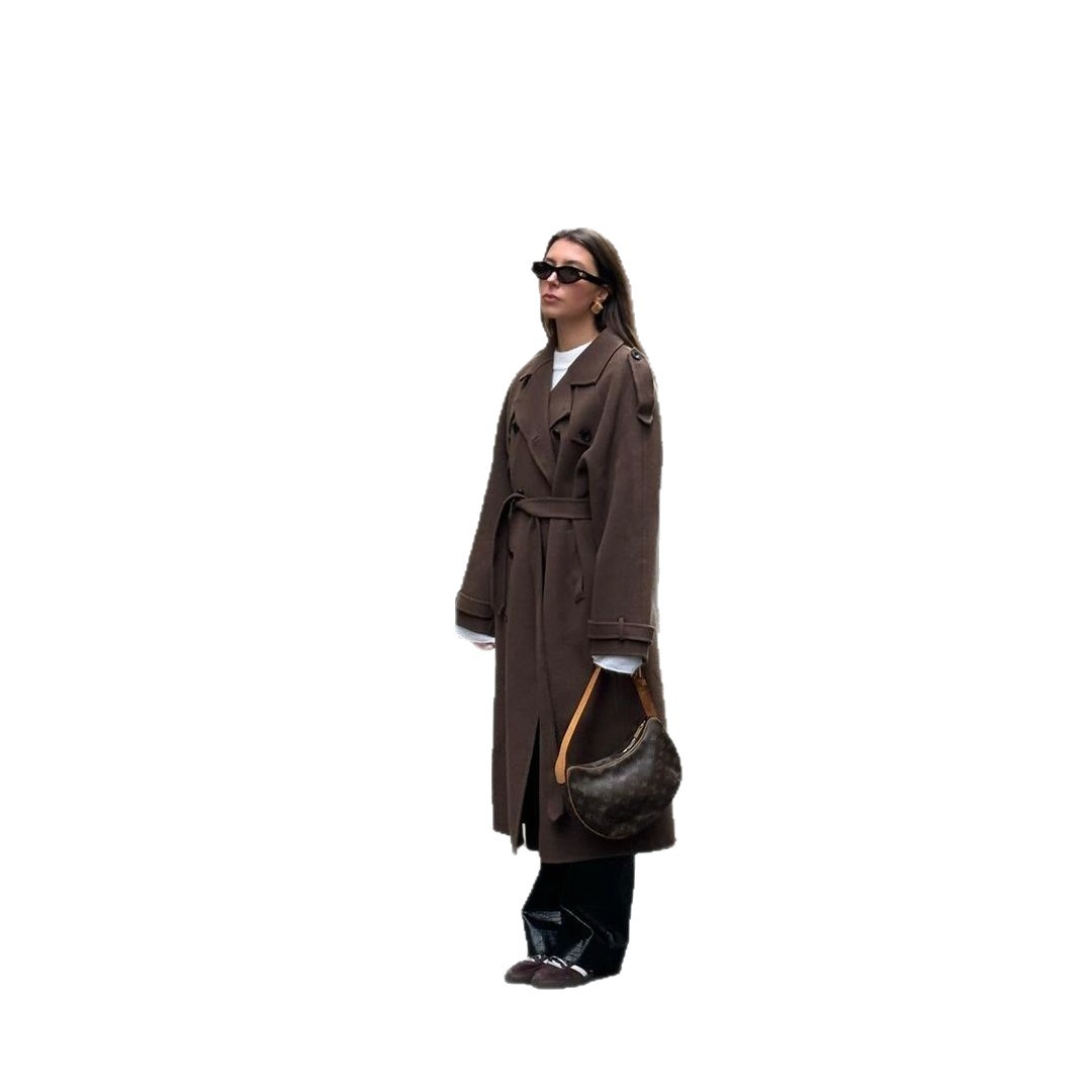 Manteau long élégant en laine – style casual moderne