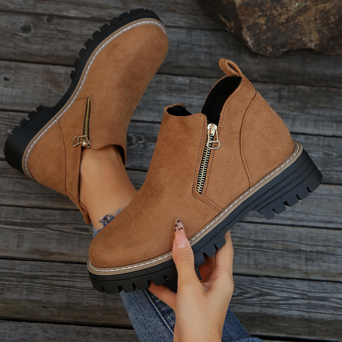 Bottines tendance zippées