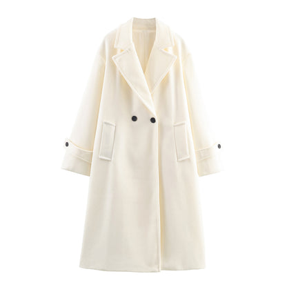Manteau Long Minimaliste pour Femme – Coupe Ample et Élégante