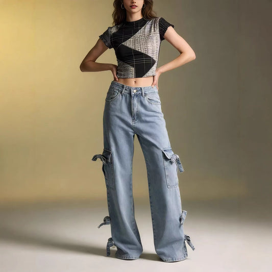 Jean Femme Polyvalent à Taille Mi-Haute