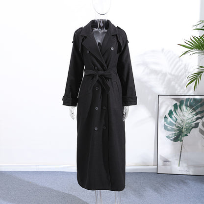 Manteau long élégant en laine – style casual moderne