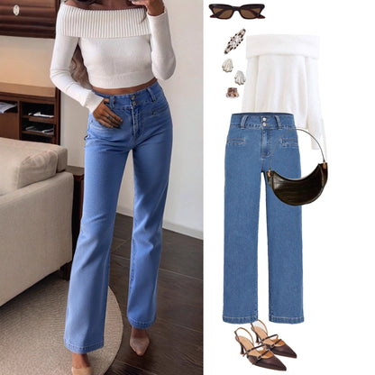 Pantalon extensible tendance pour femme à effet affinant