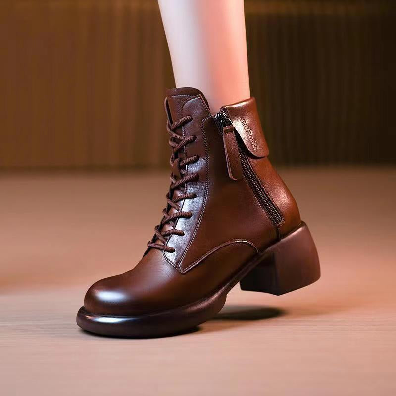 Bottines Vintage à Semelles Épaisses