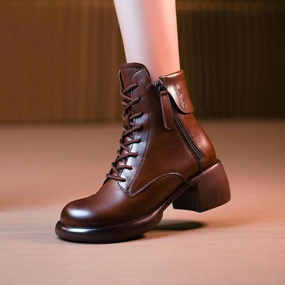 Bottines Vintage à Semelles Épaisses