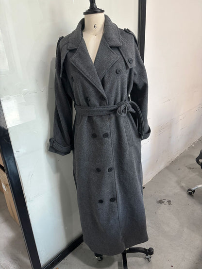 Manteau long élégant en laine – style casual moderne