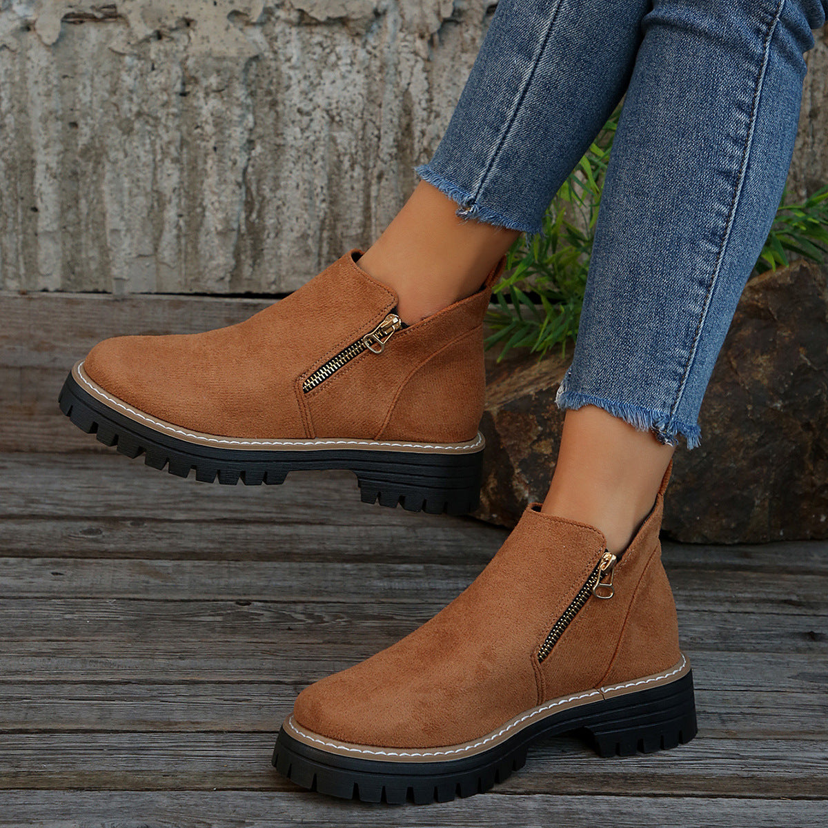 Bottines tendance zippées