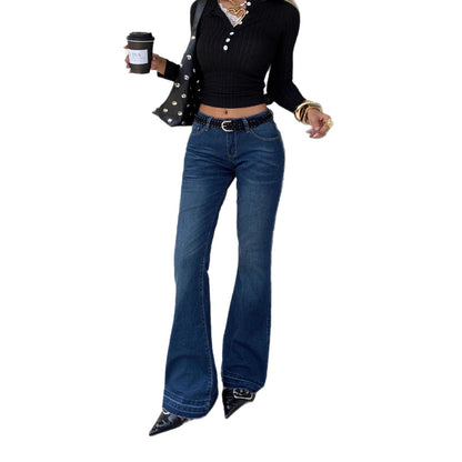 Culotte en jean longue et polyvalente à effet affinant