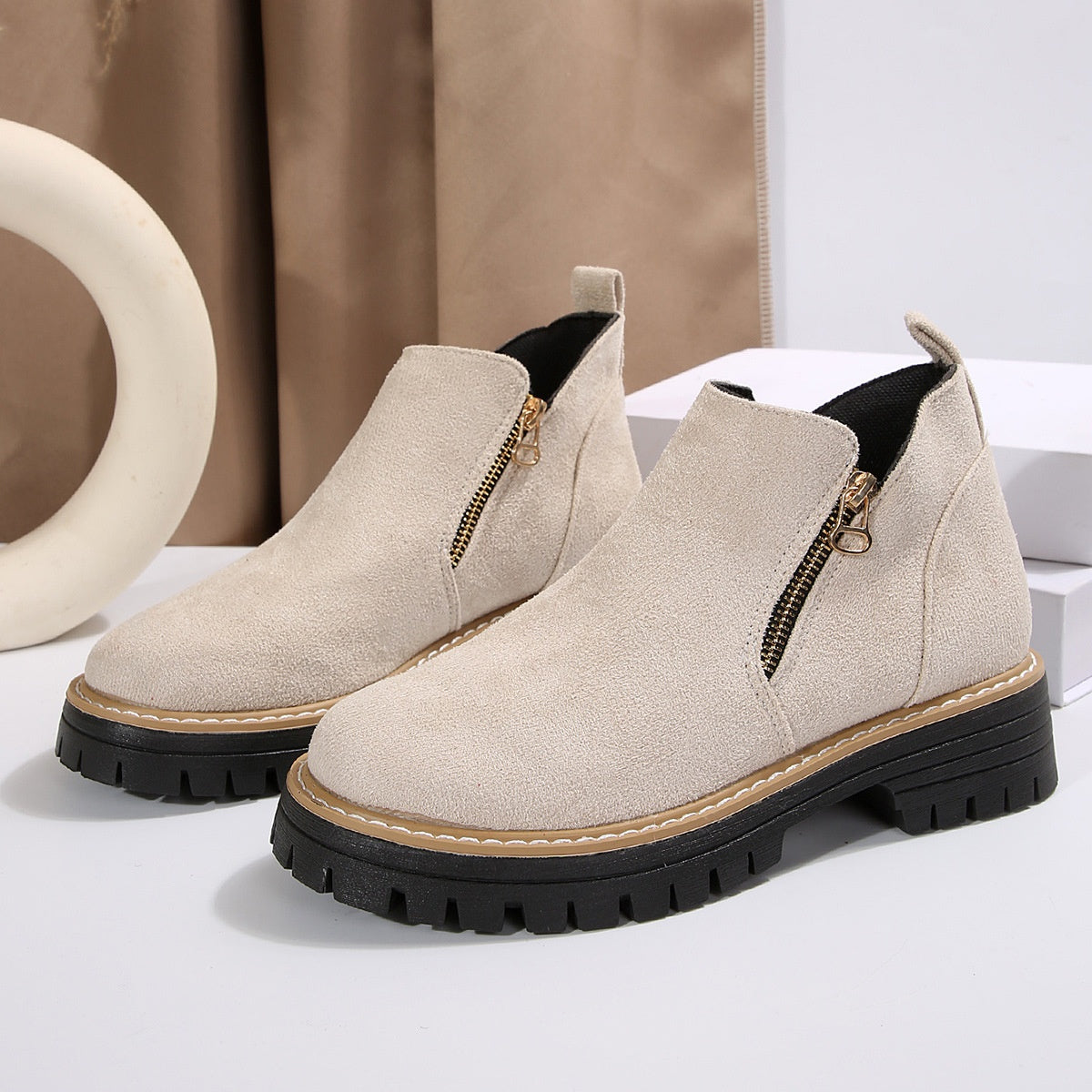 Bottines tendance zippées
