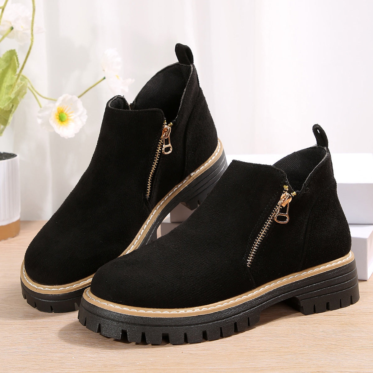 Bottines tendance zippées
