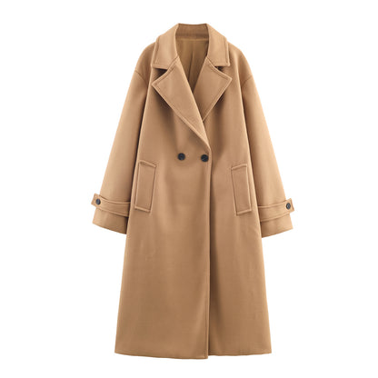 Manteau Long Minimaliste pour Femme – Coupe Ample et Élégante
