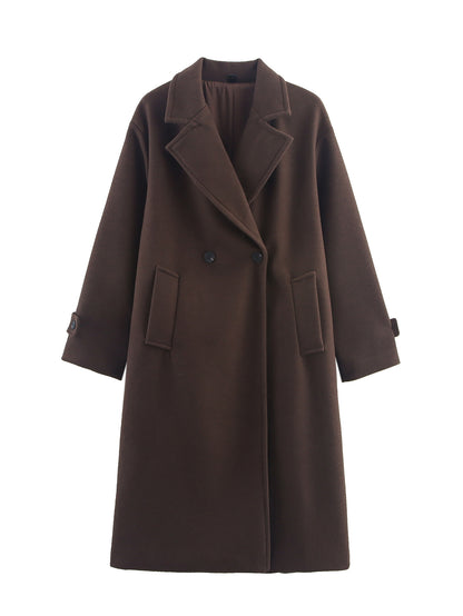 Manteau Long Minimaliste pour Femme – Coupe Ample et Élégante