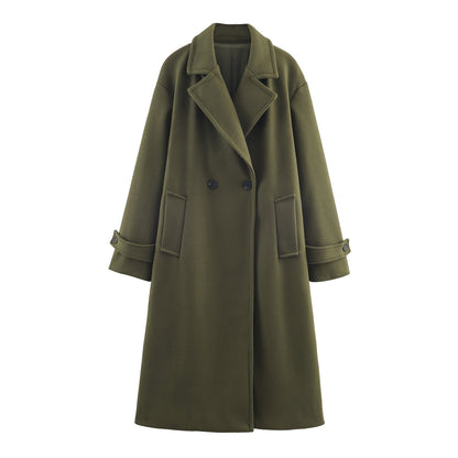Manteau Long Minimaliste pour Femme – Coupe Ample et Élégante