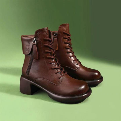 Bottines Vintage à Semelles Épaisses